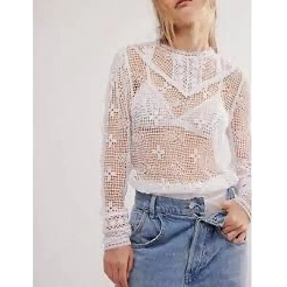 Free People Only The Best Bodysuit, Ivory, Bohemian, Log Sleeve, Women's XS